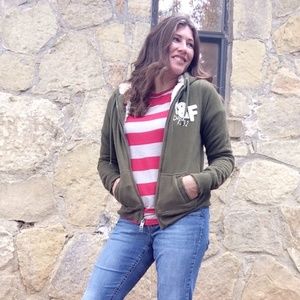 Abercrombie & Fitch Green Sherpa Hoodie